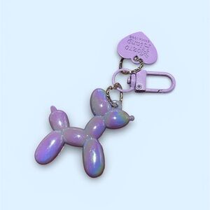 Purple Balloon Dog Purse Charm Keychain